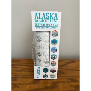 Alaska Bucket List Water Bottle - Stainless Steel - NEW